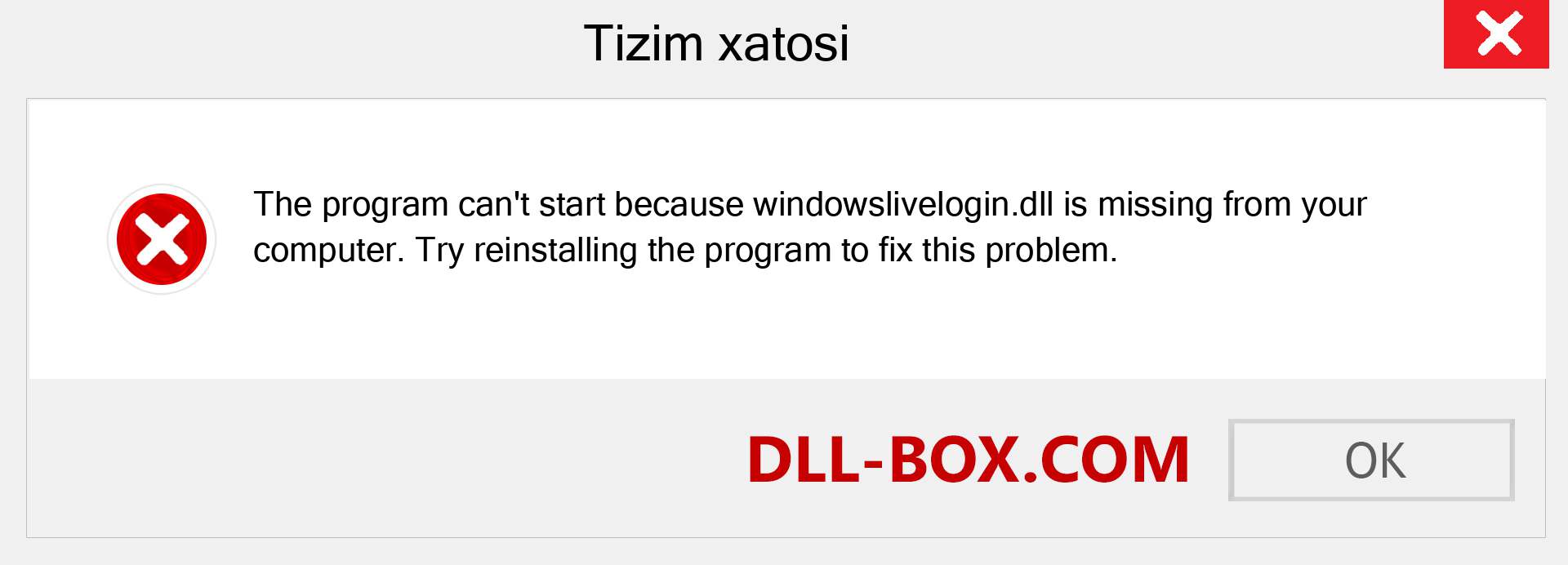 windowslivelogin.dll fayli yo'qolganmi?. Windows 7, 8, 10 uchun yuklab olish - Windowsda windowslivelogin dll etishmayotgan xatoni tuzating, rasmlar, rasmlar